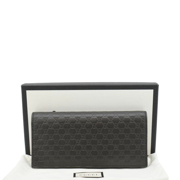 GUCCI G Leather Bi-fold Long Wallet Black  front