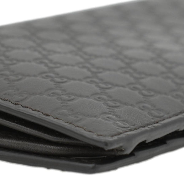 GUCCI G Leather Bi-fold Long Wallet Black lowet left corner look 