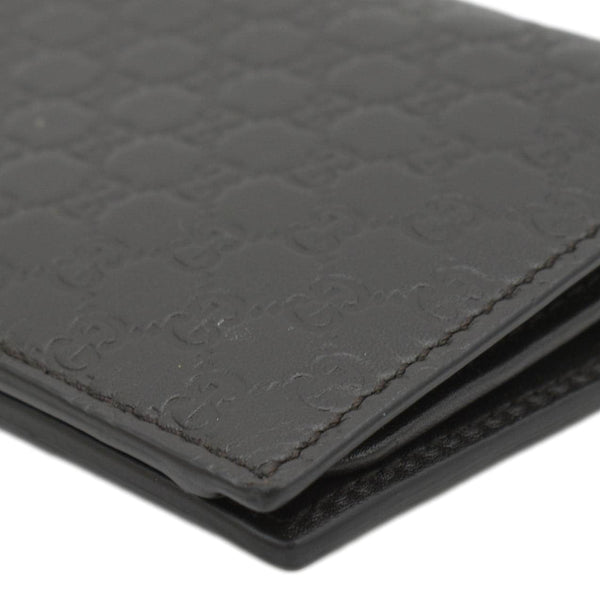 GUCCI G Leather Bi-fold Long Wallet Black loweright corner look
