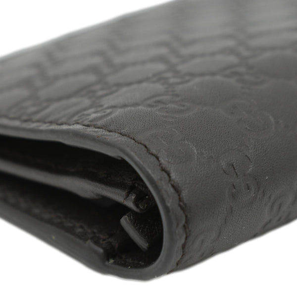 GUCCI G Leather Bi-fold Long Wallet Black upper left corner look