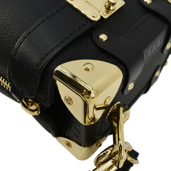 LOUIS VUITTON Side Trunk PM Grained Calf Leather Tote Bag Black