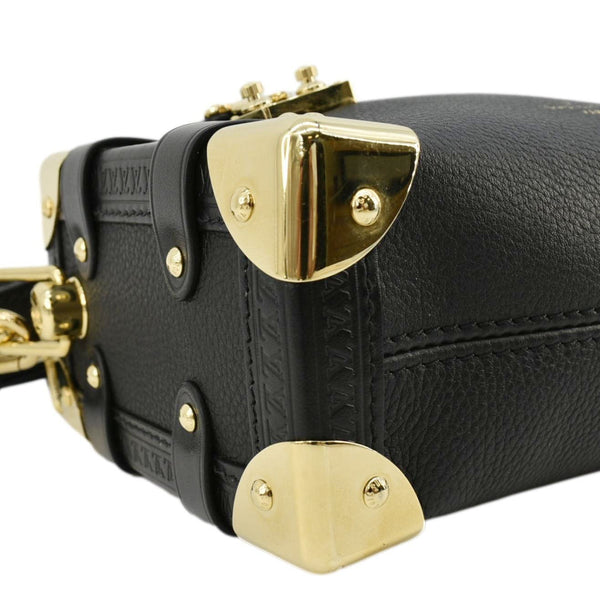 LOUIS VUITTON Side Trunk PM Grained Calf Leather Tote Bag Black