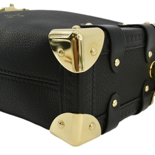 LOUIS VUITTON Side Trunk PM Grained Calf Leather Tote Bag Black