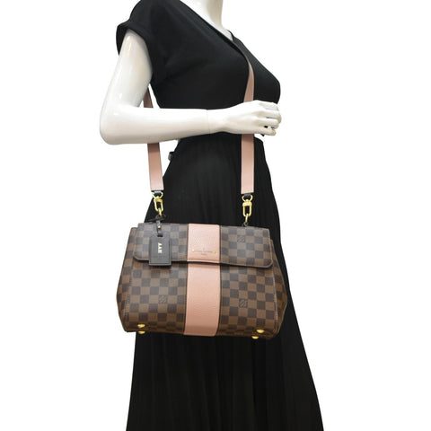 LOUIS VUITTON Bond Street MM Damier Ebene Crossbody Bag Magnolia