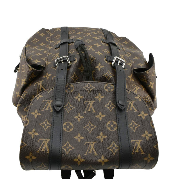 LOUIS VUITTON Christopher Monogram Macassar Canvas Backpack Bag Brown
