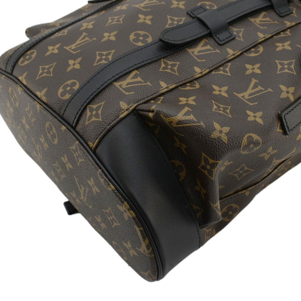 LOUIS VUITTON Christopher Monogram Macassar Canvas Backpack Bag Brown