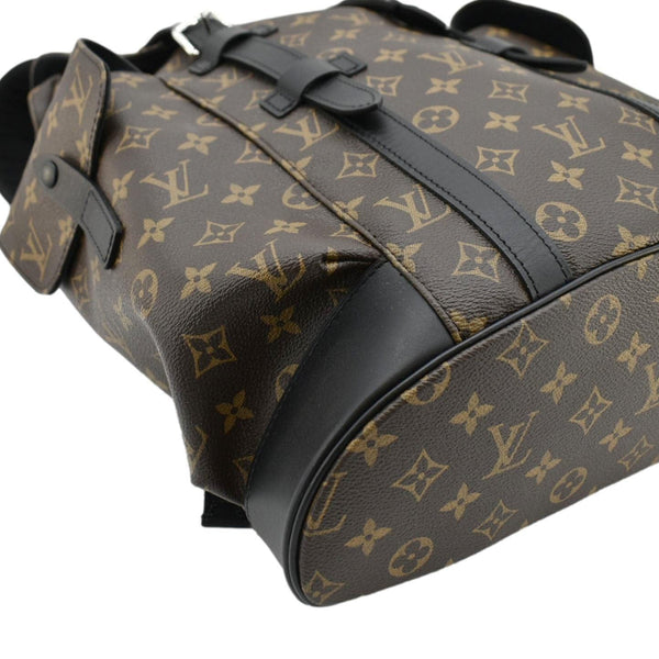 LOUIS VUITTON Christopher Monogram Macassar Canvas Backpack Bag Brown