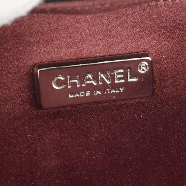 CHANEL Minaudiere Lambskin Leather Chain Clutch Crossbody Black