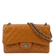 CHANEL Classic Jumbo Double Flap Quilted Leather Shoulder Bag Orange