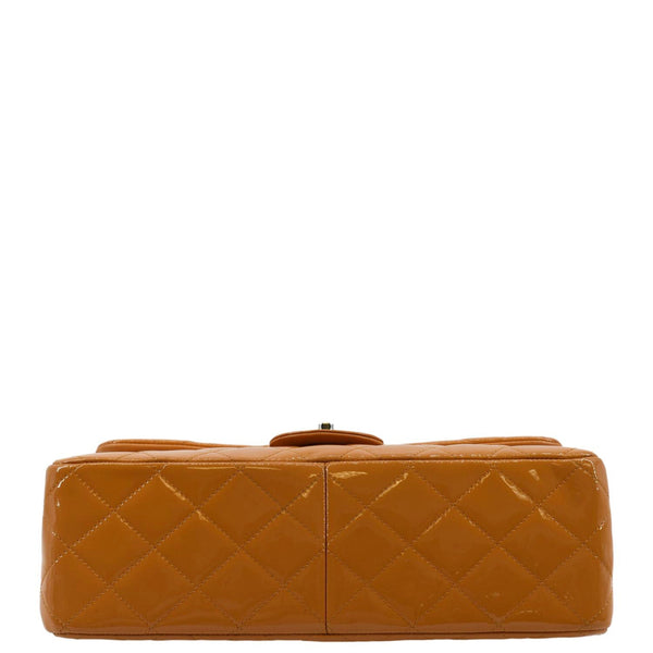 CHANEL Classic Jumbo Double Flap Quilted Leather Shoulder Bag Orange
