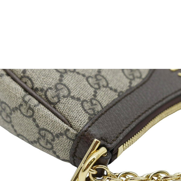 GUCCI Ophidia Web Small GG Supreme Canvas Shoulder Bag Beige 735132