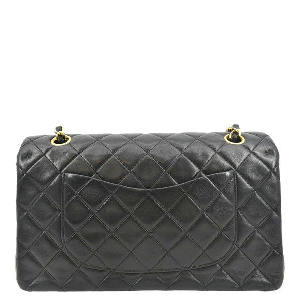 CHANEL Classic Vintage Black Quilted Leather Shoulder Bag with back view