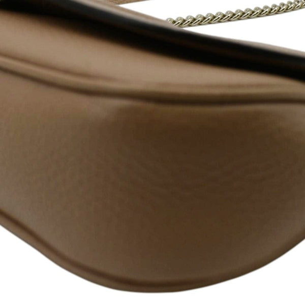 GUCCI Leather Chain Crossbody Bag Rose Beige lower right look