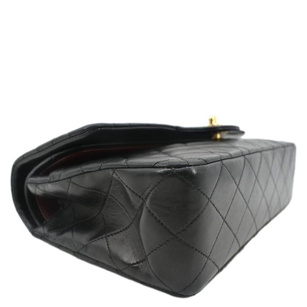 CHANEL Classic Vintage Black Quilted Leather Shoulder Bag with lower left side view