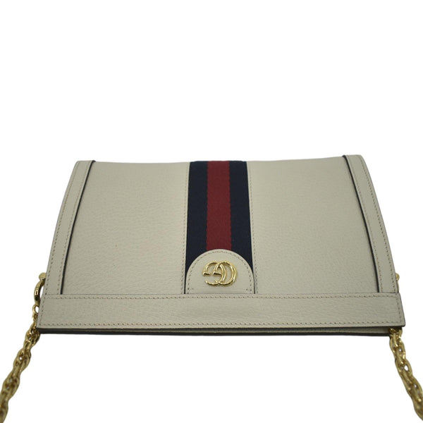 GUCCI Ophidia Small Leather Chain Shoulder Bag White 503877