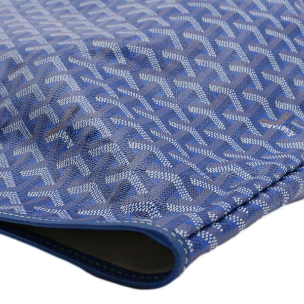 GOYARD Canvas Tote Bag Blue upper right corner  look