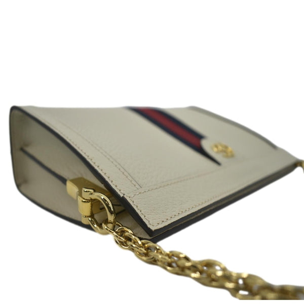 GUCCI Ophidia Small Leather Chain Shoulder Bag White 503877