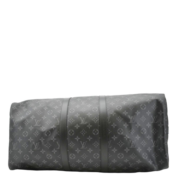 LOUIS VUITTON Keepall 55 Bandouliere Monogram Eclipse Travel Bag Black
