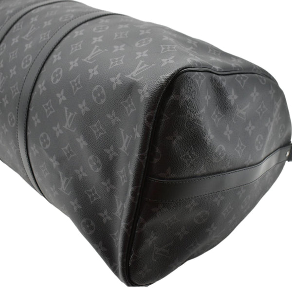 LOUIS VUITTON Keepall 55 Bandouliere Monogram Eclipse Travel Bag Black
