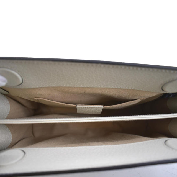 GUCCI Ophidia Small Leather Chain Shoulder Bag White 503877