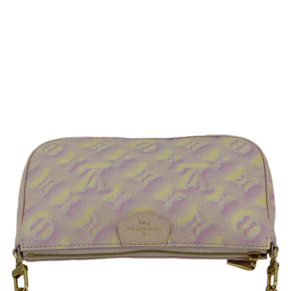 LOUIS VUITTON Pochette Summer Stardust Monogram Empreinte Leather Shoulder Bag Pink