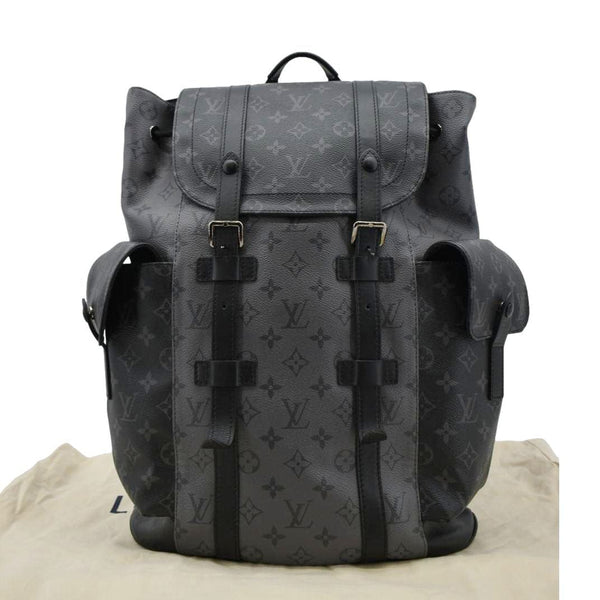 LOUIS VUITTON Christopher PM Reverse Monogram Eclipse Backpack Bag Black