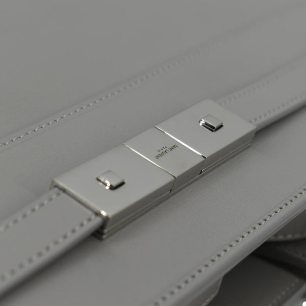 YVES SAINT LAURENT Small Manhattan Leather Shopper Tote Bag Grey