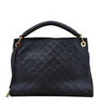LOUIS VUITTON Artsy MM Monogram Empreinte Leather Shoulder Bag Navy Blue