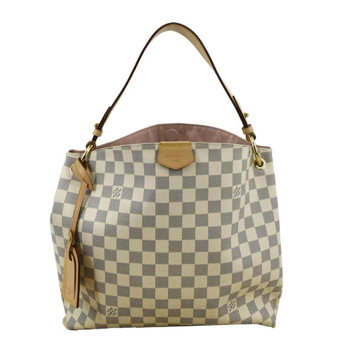 LOUIS VUITTON Graceful PM Damier Azur Shoulder Bag White