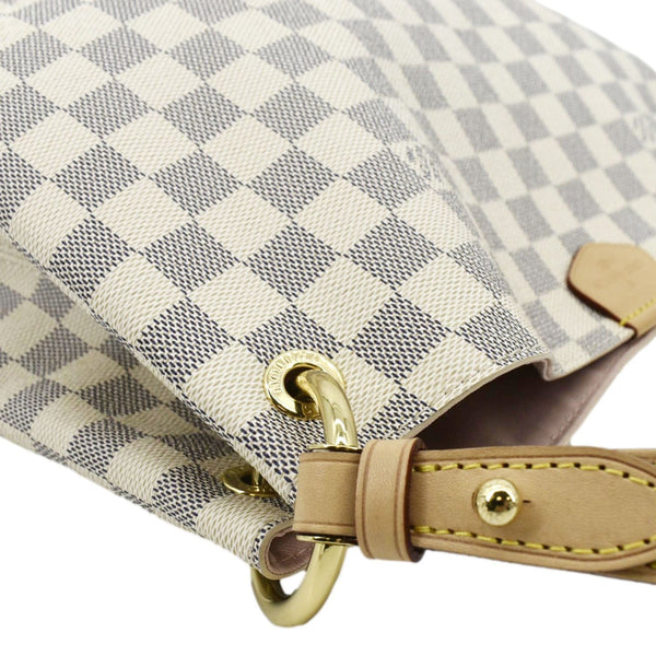 LOUIS VUITTON Graceful PM Damier Azur Shoulder Bag White