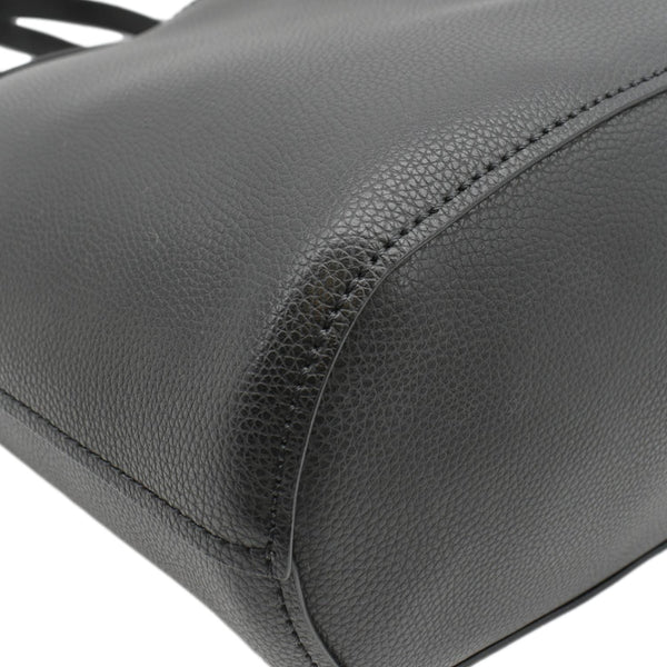 CHLOE Aby Medium Leather Tote Shoulder Bag Black upper left corner look 