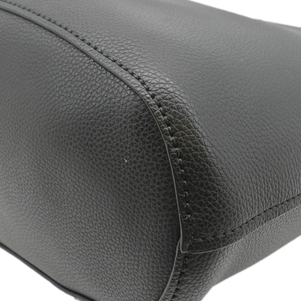 CHLOE Aby Medium Leather Tote Shoulder Bag Black lower left corner look