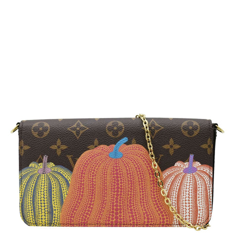 LOUIS VUITTON LV x YK Monogram Pumpkin Pochette Felicie Shoulder Bag Multicolor