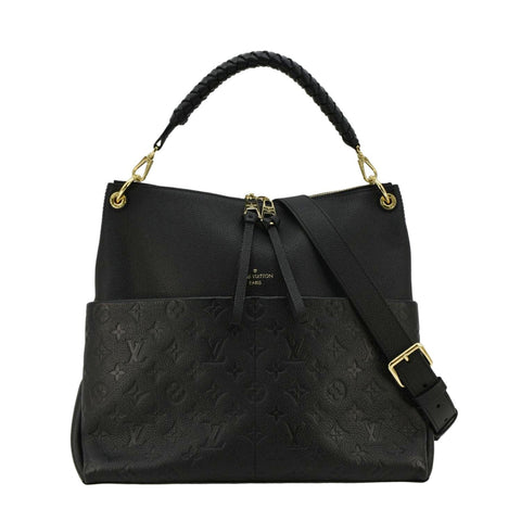 LOUIS VUITTON Maida Monogram Empreinte Leather Hobo Shoulder Bag Black