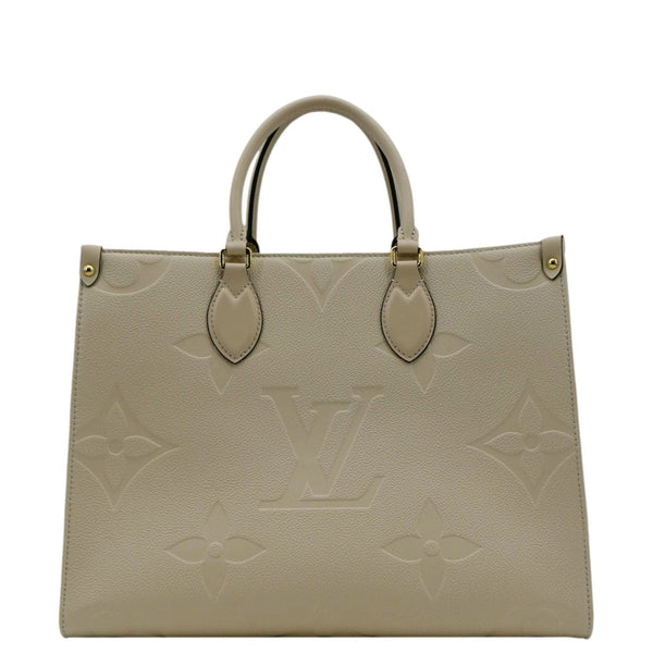 LOUIS VUITTON Cream leather Tote Bag back look\