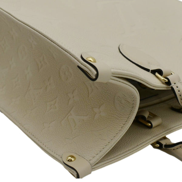 LOUIS VUITTON Cream leather Tote Bag front right side look