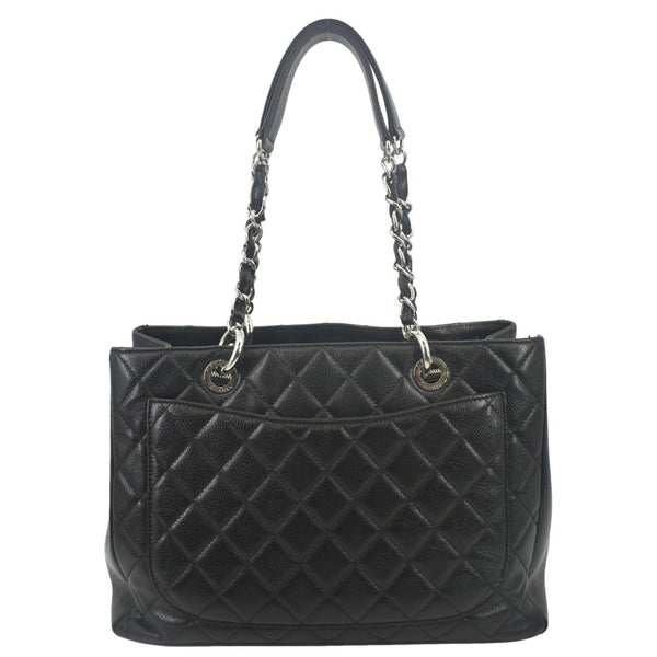 CHANEL Grand Shopping Quilted Leather GST Tote Bag Black