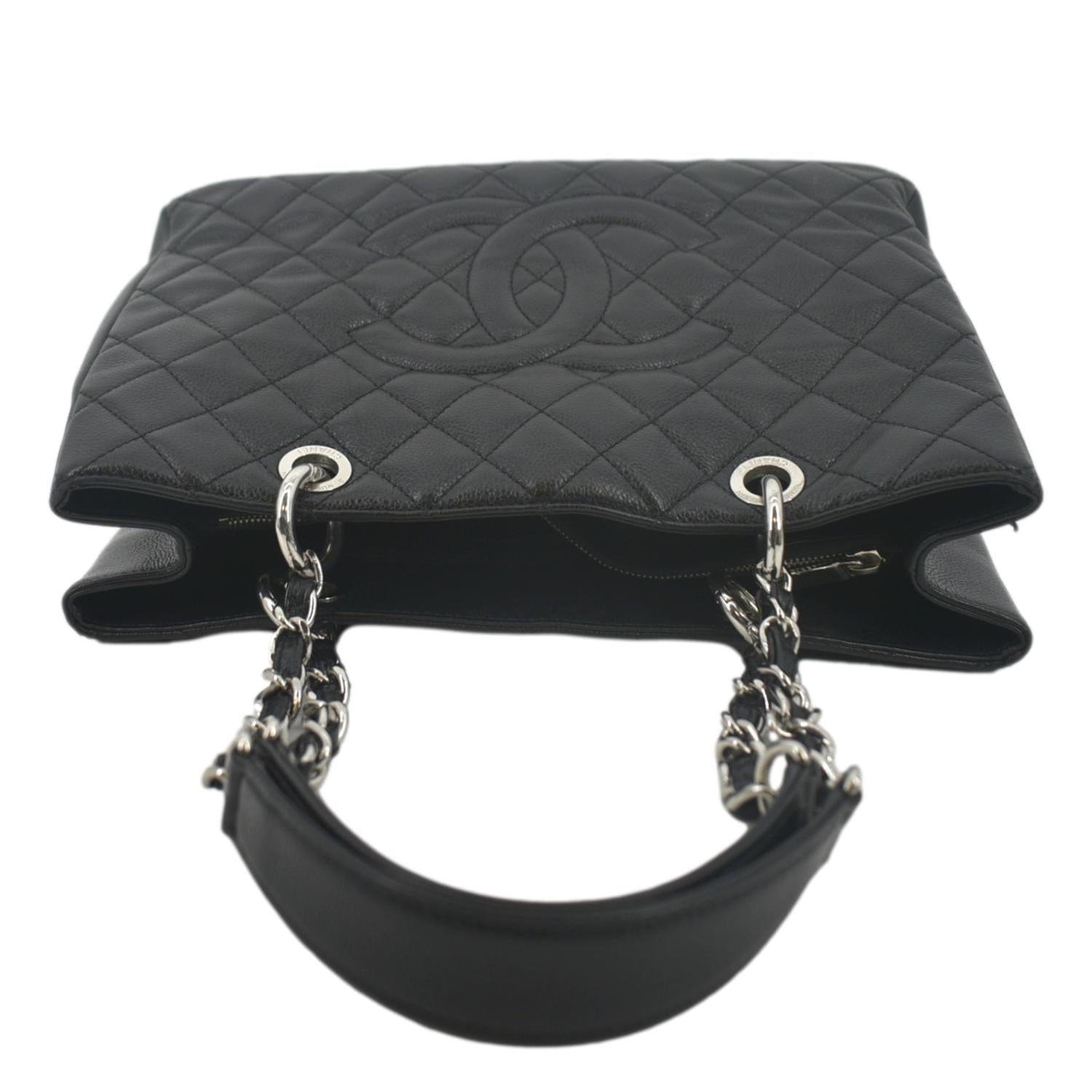Chanel Grand Shopping Quilted Leather GST Tote Bag Black