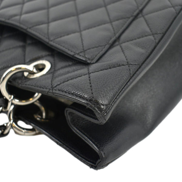 CHANEL Grand Shopping Quilted Leather GST Tote Bag Black