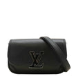 LOUIS VUITTON Leather Shoulder Bag Black front side