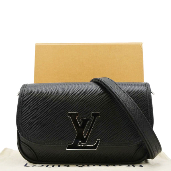 LOUIS VUITTON Leather Shoulder Bag Black front 