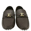 LOUIS VUITTON Hockenheim Moccasin Monogram Leather Loafers Brown US 9