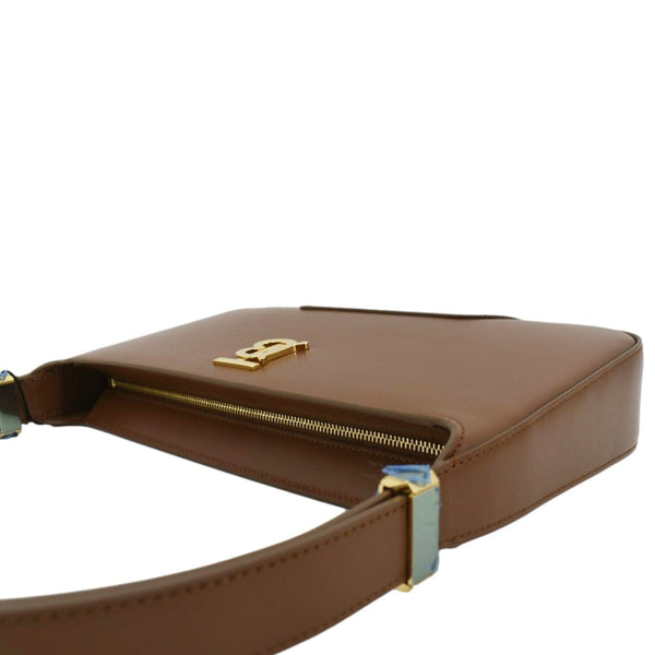 BURBERRY TB  Medium Italian Tan Leather Shoulder Bag with left side view