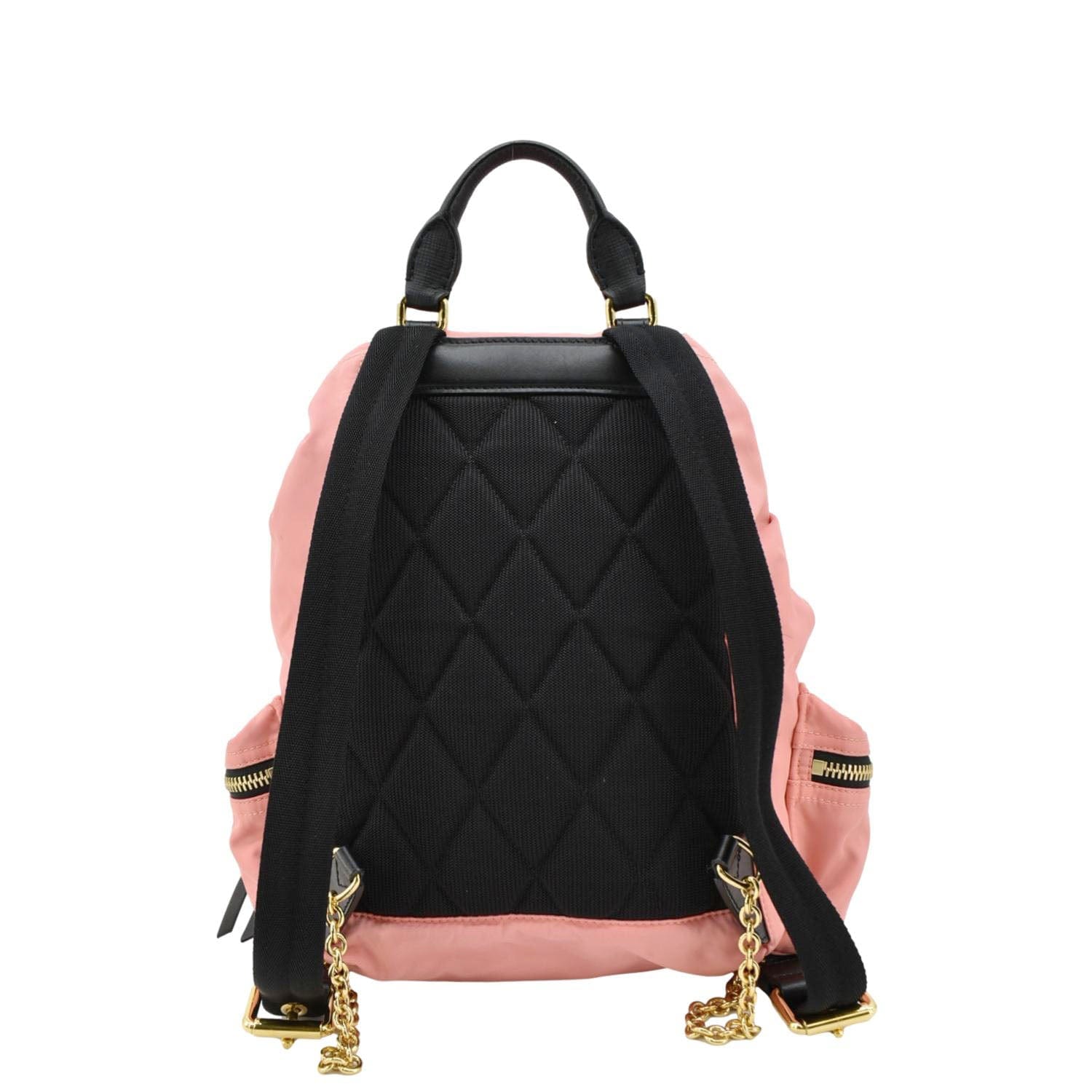 burberry leather trim technical backpack BURBERRY Technical Rucksack Nylon Leather Pink Backpack Bag