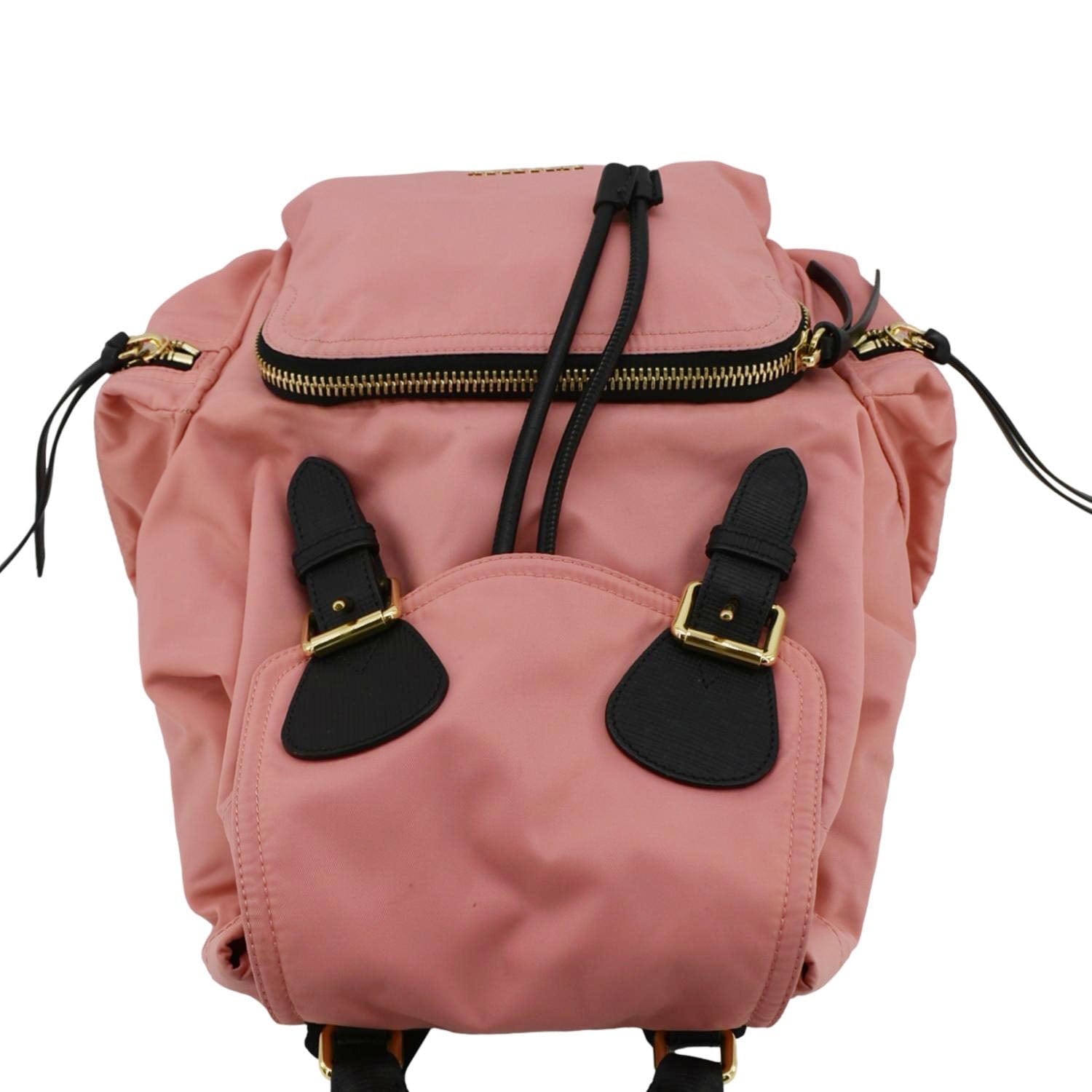 burberry pink leather backpack BURBERRY Technical Rucksack Nylon Leather Pink Backpack Bag