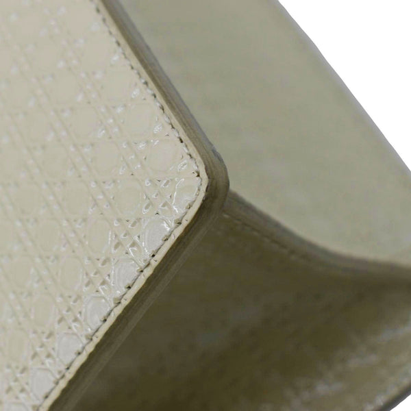 CHRISTIAN DIOR Micro Cannage 30 Montaigne Patent Leather Crossbody Bag Light Beige