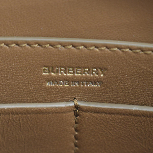BURBERRY TB  Medium Italian Tan Leather Shoulder Bag with logo