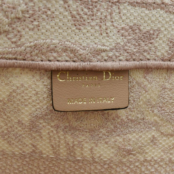 CHRISTIAN DIOR Book Embroidered Canvas Tote Bag Pink