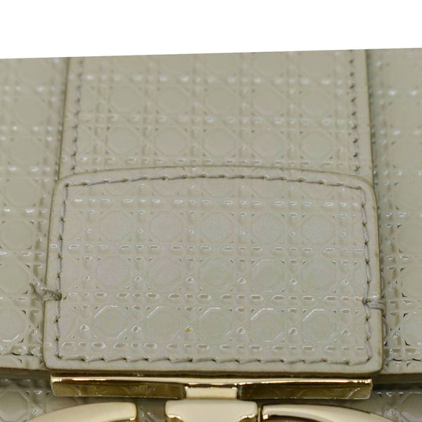 CHRISTIAN DIOR Micro Cannage 30 Montaigne Patent Leather Crossbody Bag Light Beige