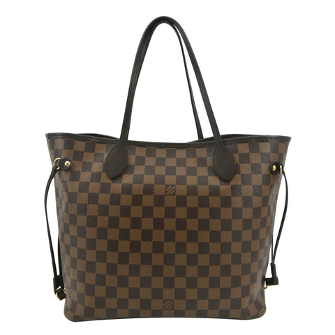 LOUIS VUITTON Neverfull MM Damier Ebene Shoulder Bag Brown